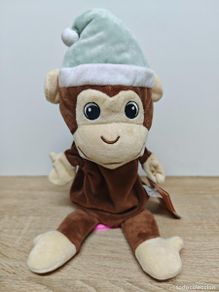 Muñecas españolas modernas: MUÑECO MARIONETA DE MANO MONO NAVIDAD SUPERMERCADO ALDI CON ETIQUETA DE 40 CM